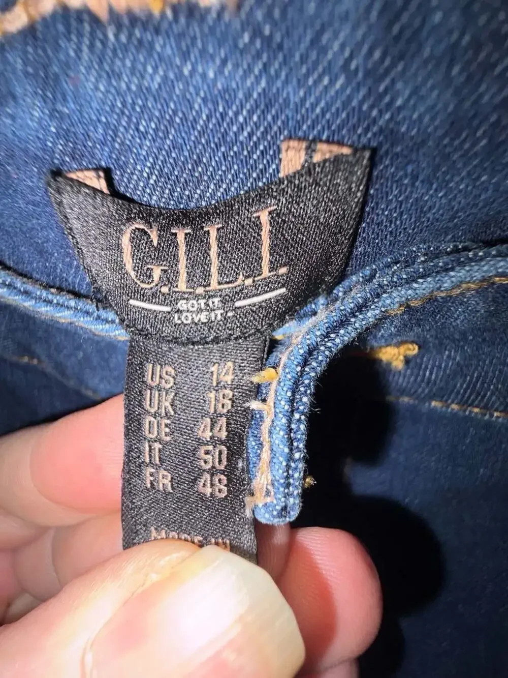 G.I.L.I. Got It Love It Dark Blue Denim Skinny Jeans Size US 14